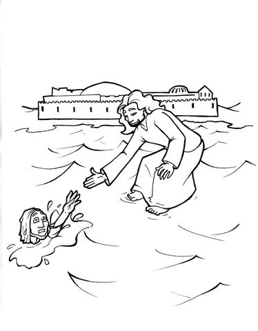 374x480 Jesus Walks On Water Coloring Page Children's Ministry Deals