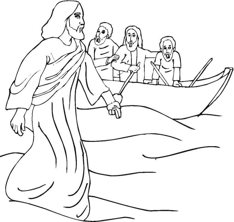 804x761 Jesus Walks On Water Coloring Pages 2403778