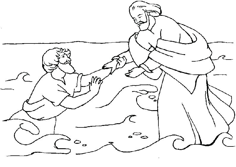 794x561 Peter Walks On Water Coloring Page Peter Walks On Water Coloring