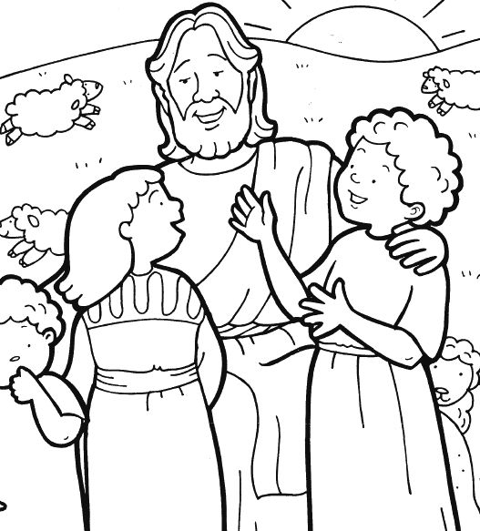 527x583 Jesus And Children Coloring Page Children Coloring 16 Jesus