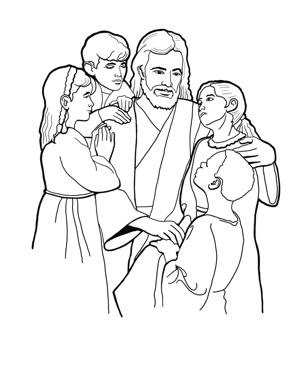 981x1200 Christ With Children Coloring Page Jesus And Children Coloring
