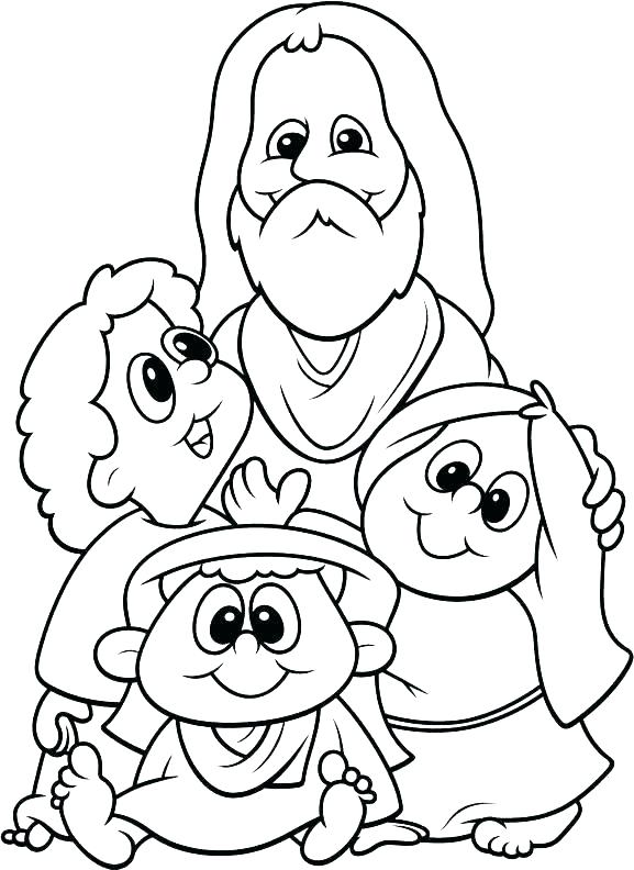 577x792 Childrens Coloring Pages Of Jesus With Children Page And Epic