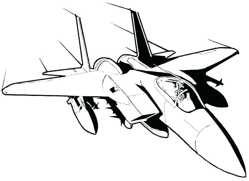 824x600 Airplane Coloring Pages Simple Printable Coloring Fighter Jet