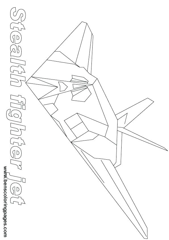 595x842 Jet Plane Coloring Pages Fighter Jet Coloring Page Stealth Jet