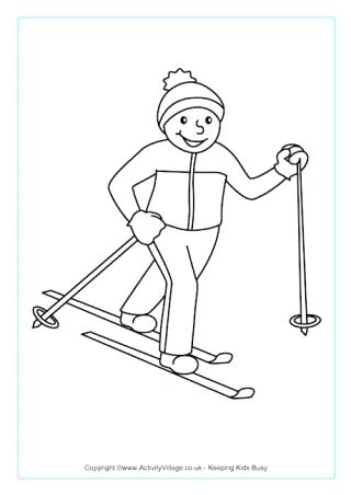 320x452 Skiing Coloring Pages Cross Country Skiing Colouring Page Jet Ski