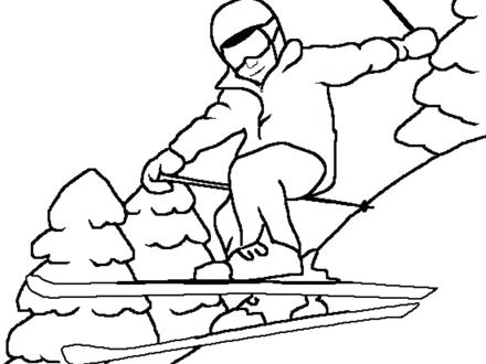 440x330 Skiing Coloring Pages Little Girl Skiing Coloring Page Jet Ski