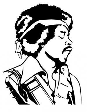 300x385 Jimi Hendrix Coloring Pages Sketch Coloring Page
