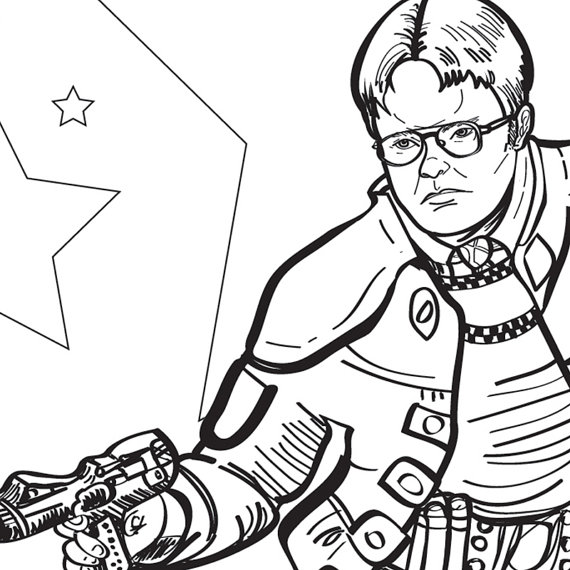 570x570 The Office Dwight Funny Printable Pdf Adult Coloring Sheet