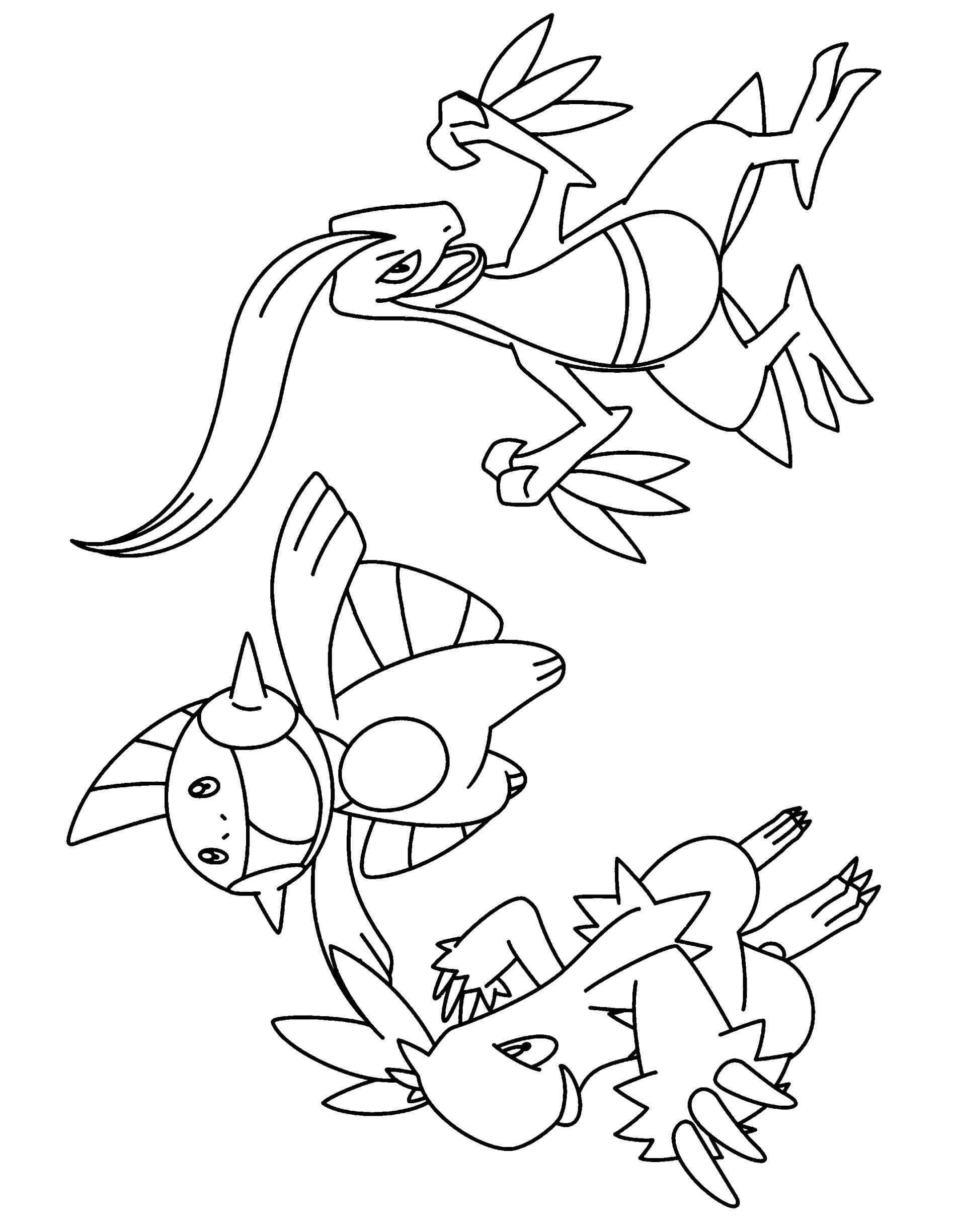 1896x2449 Pages Grovyle Malvorlagende Lineart Pin Pokemon Coloring Pages