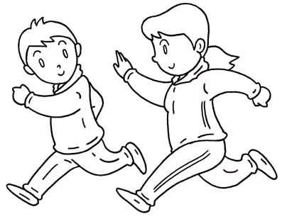 397x305 Jogging Coloring Pages