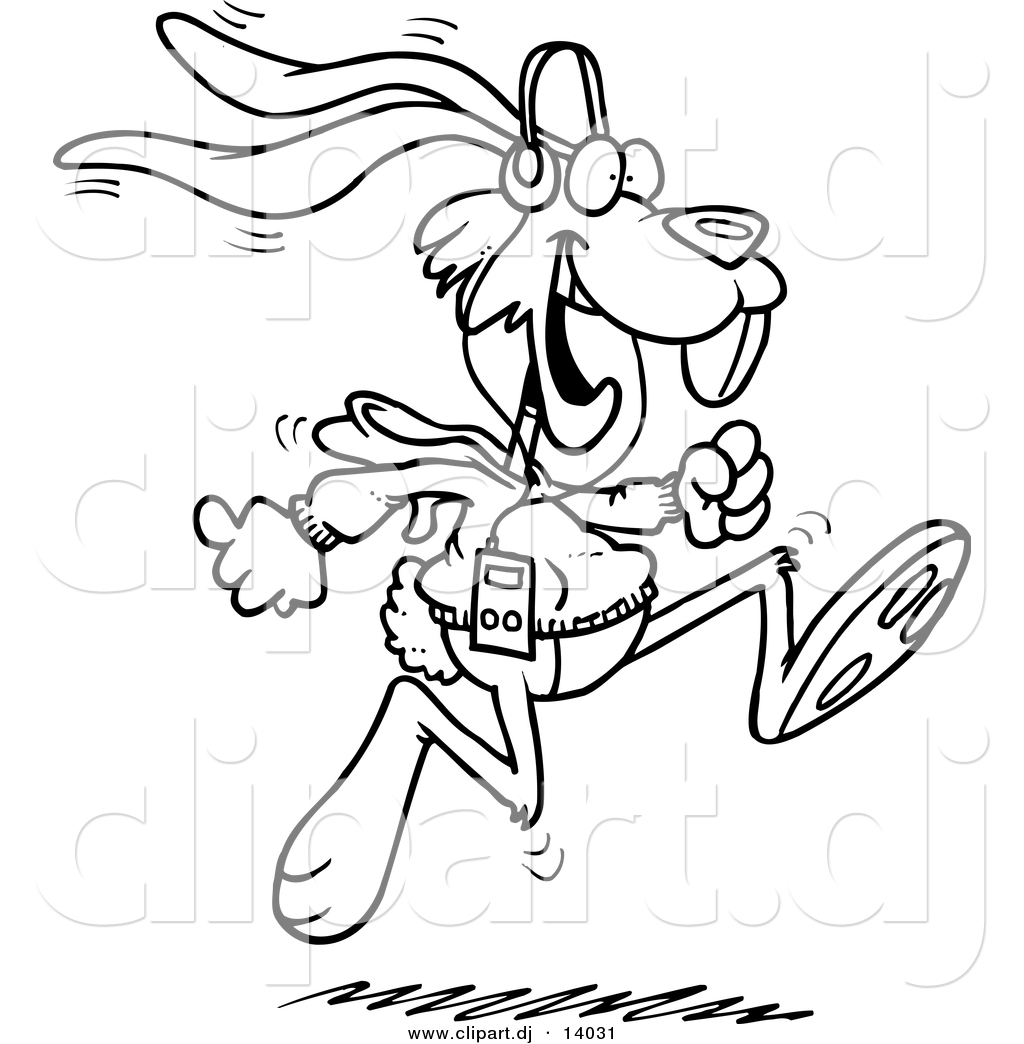 1024x1044 Vector Of Cartoon Jogging Rabbit
