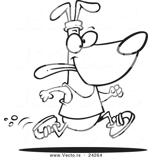 600x620 Cartoon Dog Coloring Pages Vector Of A Cartoon Dog Jogging