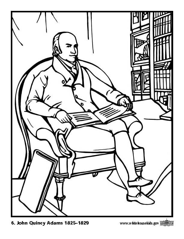 612x792 Coloring Page 06 John Quincy Adams