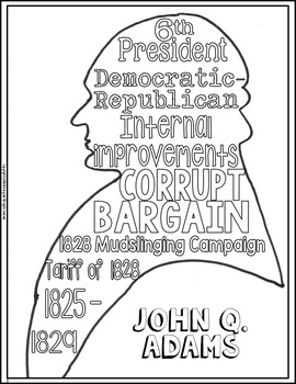 270x350 John Quincy Adams Coloring Page And Word Cloud Activity By History Gal