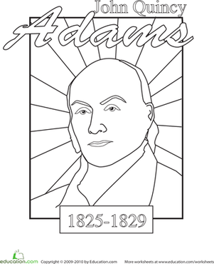 301x370 Color A U.s. President John Quincy Adams Worksheet