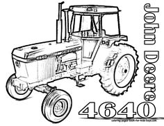 236x182 8430 Deere Tractor Colouring Sheet For The Kids