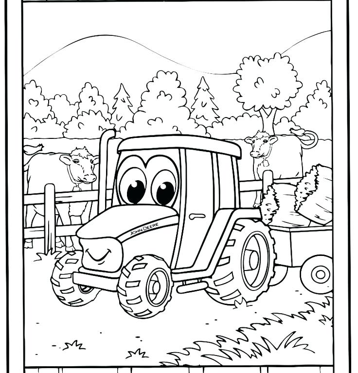 736x768 Combine Coloring Pages Tractor Plowing Farm Coloring Page Combine