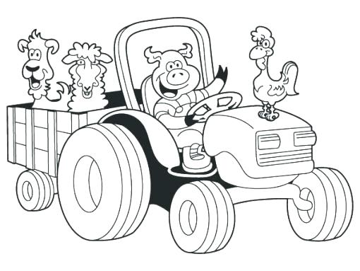 510x383 Tractor Coloring Pages Tractor Coloring Page Coloring Pages