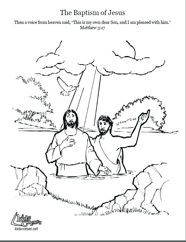 595x773 Jesus Baptism Coloring Page Baptism Coloring Page Images John