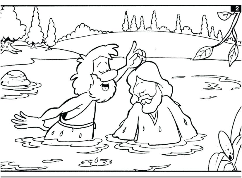 827x609 Jesus Baptism Coloring Page Sacrament Coloring Pages Catholic