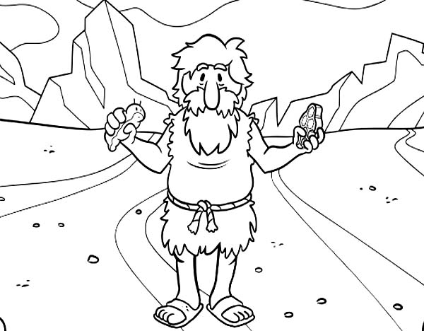 600x468 John The Baptist Holding Meat Coloring Page