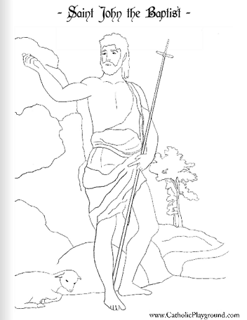 352x457 Saint John The Baptist Coloring Page June 24th Catholic Playground