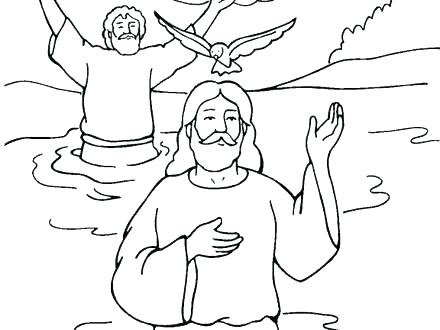 440x330 Jesus Baptism Coloring Pages Coloring Pictures Being Baptized