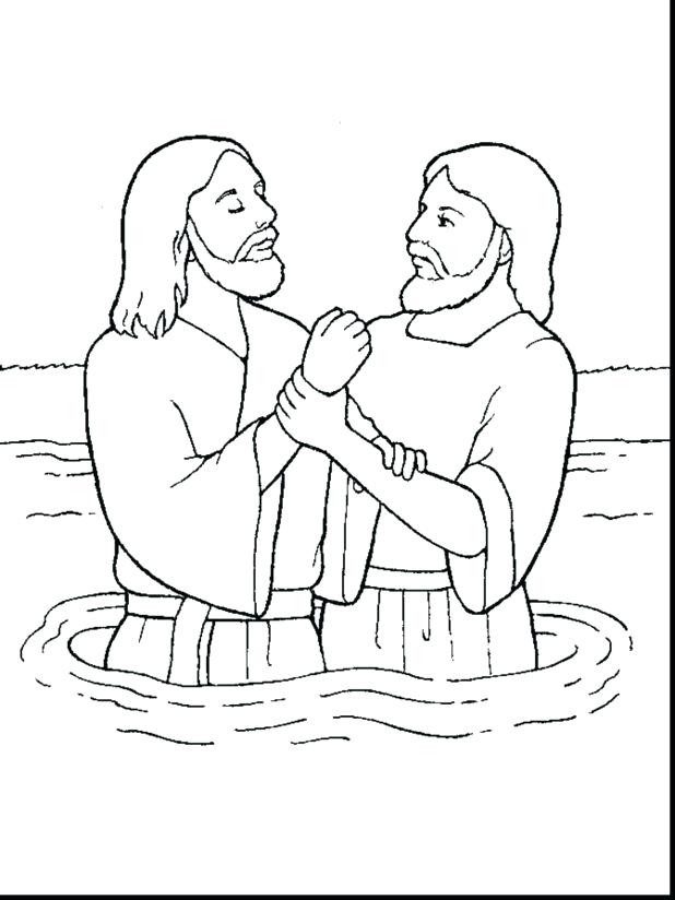 618x824 John The Baptist Coloring Pages Printable Jesus Baptism Coloring