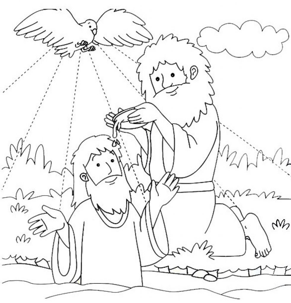 982x1024 Alert Famous Baptism Coloring Pages Printables Advice John