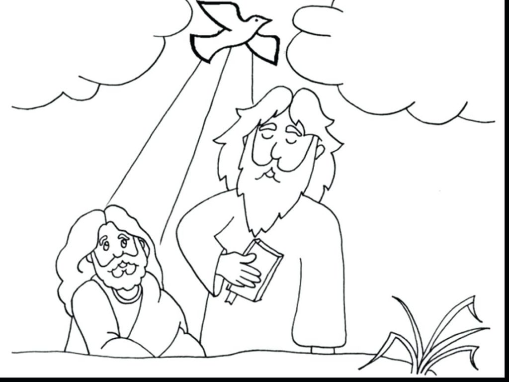 1024x768 Coloring Page ~ Baptism Coloring Pages Superb John The Baptist