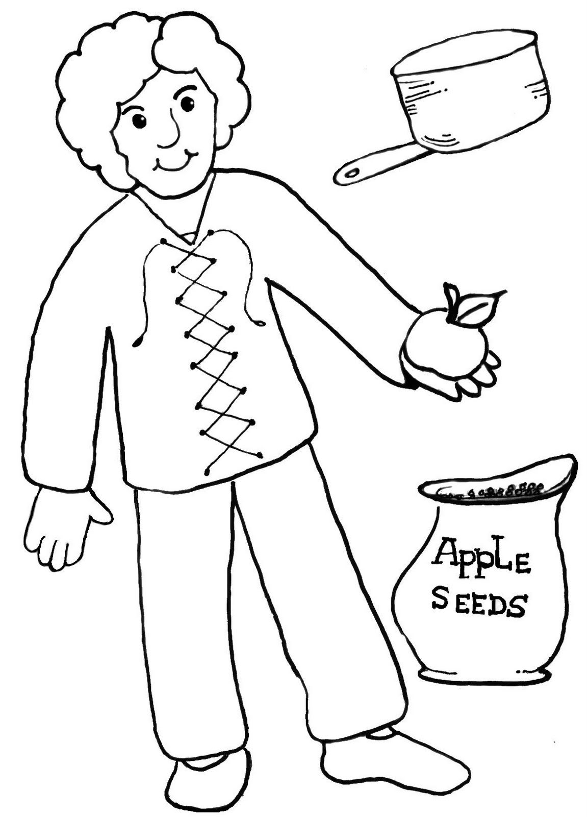 1151x1600 Johnny Appleseed Color Pages Printable Pages Homeschool 4 Free
