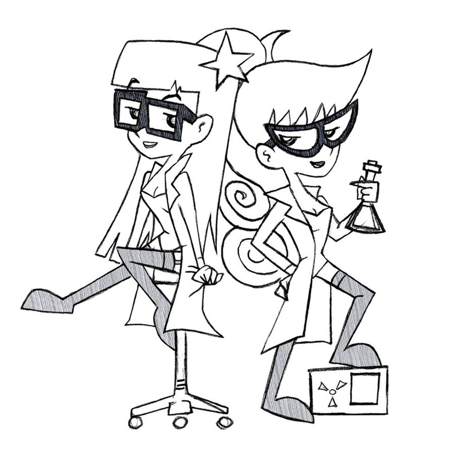 894x894 Johnny Test Coloring Pages Susan Amp Mary