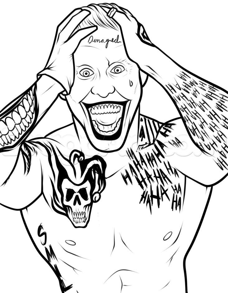 732x940 Suicide Squad Joker Coloring Pages