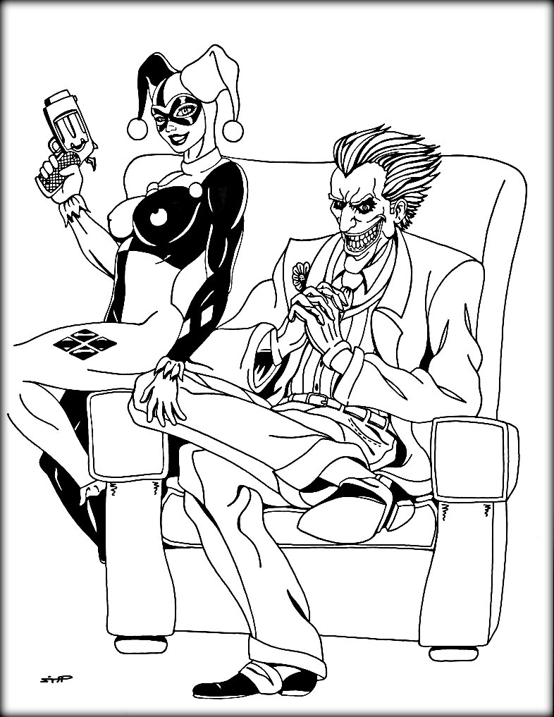 786x1017 Sensational Inspiration Ideas Harley Quinn Coloring Pages Joker