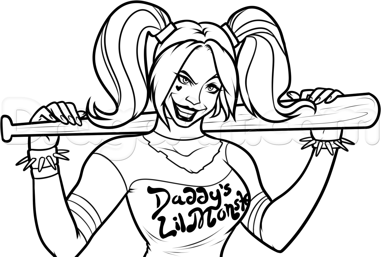 1334x900 Stylist And Luxury Harley Quinn Coloring Pages Remarkable Az