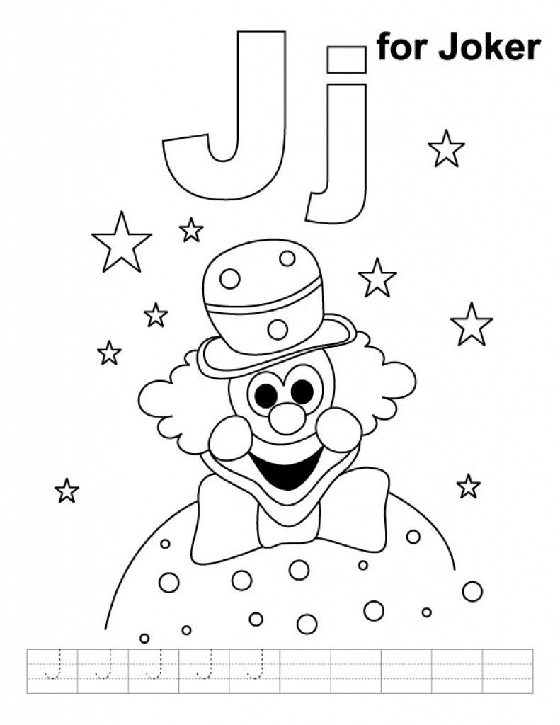 791x1024 J Is For Joker Coloring Page Kids Printable Coloring Page Free