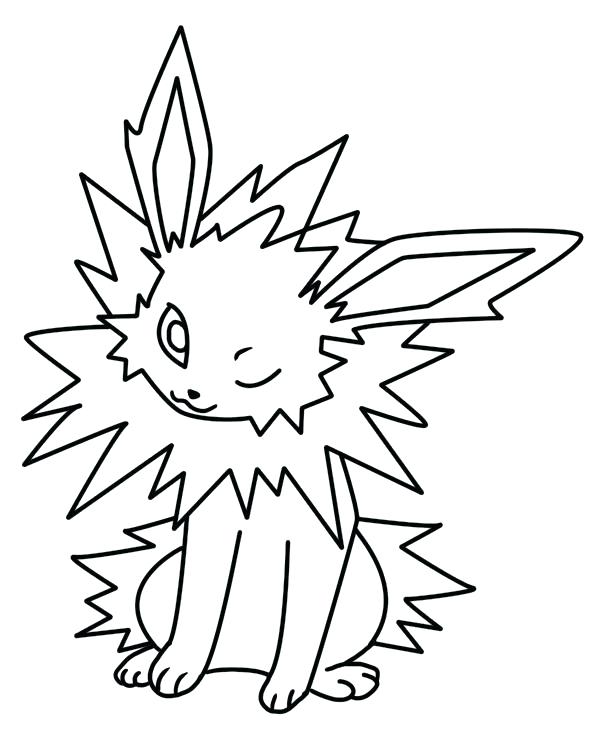 610x756 Jolteon Coloring Pages Coloring Pages Coloring Page 2 By White