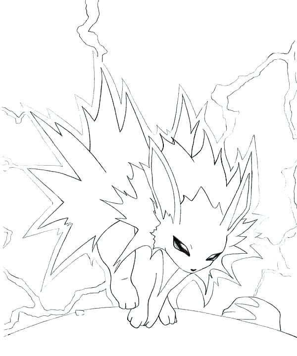 600x720 Jolteon Coloring Pages Coloring Pages Coloring Pages With Lighting