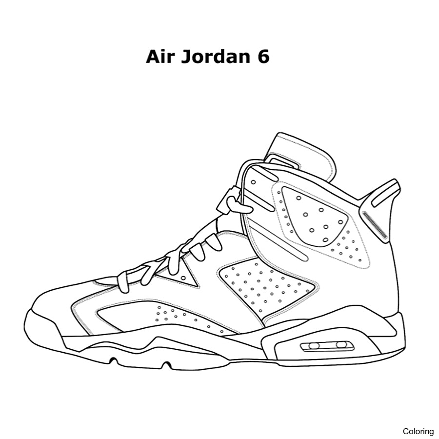 900x900 Nike Shoe Coloring Page