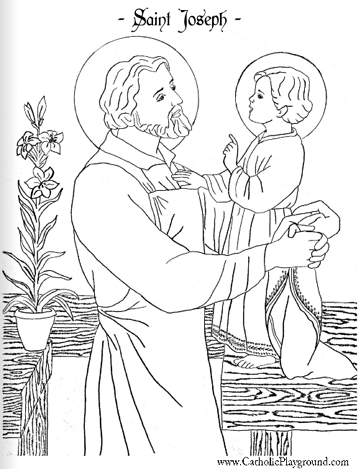 361x469 Beautiful Saint Joseph Child Jesus Coloring Page Saints