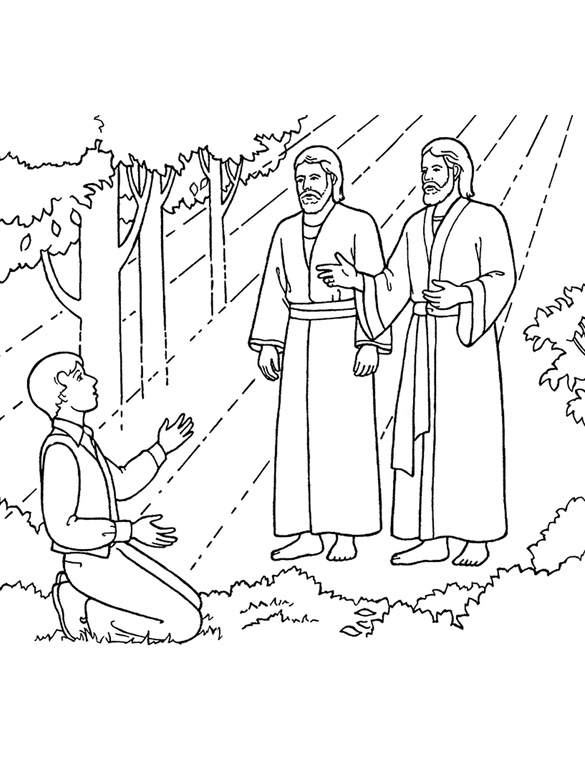 1200x1600 Joseph Smith First Vision Coloring Page
