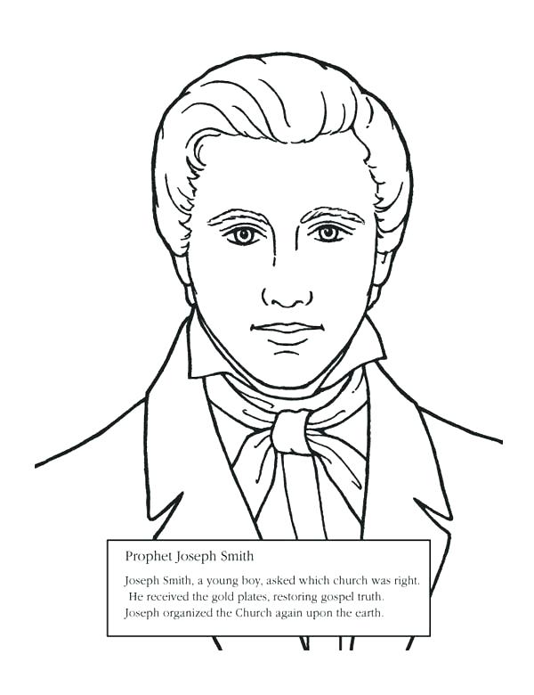 600x780 Joseph Smith Coloring Pages Smith Smith Coloring Page Prophet