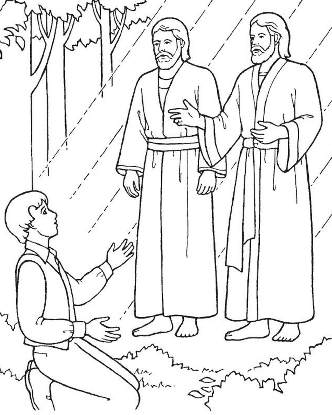 1280x1600 Joseph Smith First Vision Coloring Page