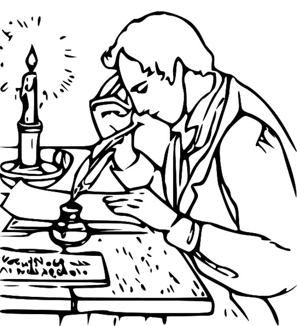 600x660 Joseph Smith Write Book Of Mormon Coloring Page