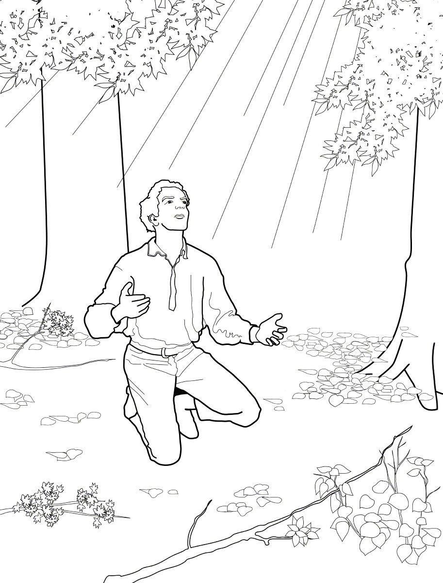 913x1200 Joseph Smith And The First Vision. Primary Coloring Page