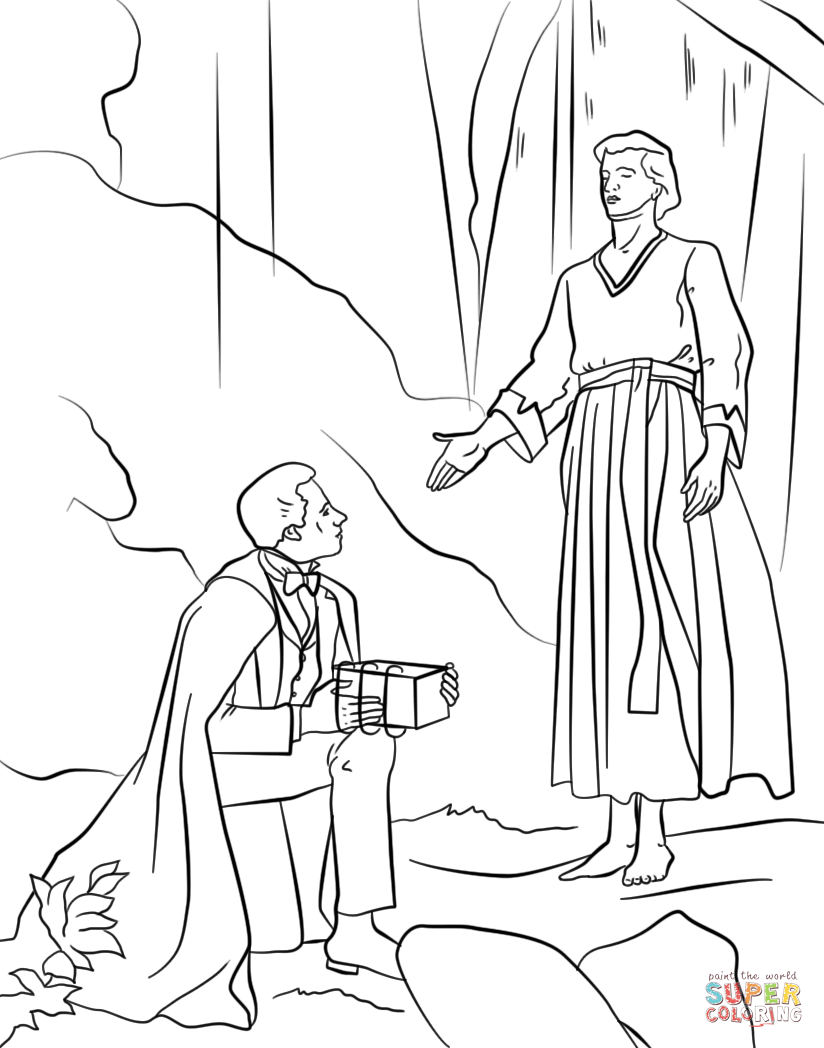824x1048 Angel Moroni Gives Plates To Joseph Smith Coloring Page With Pages