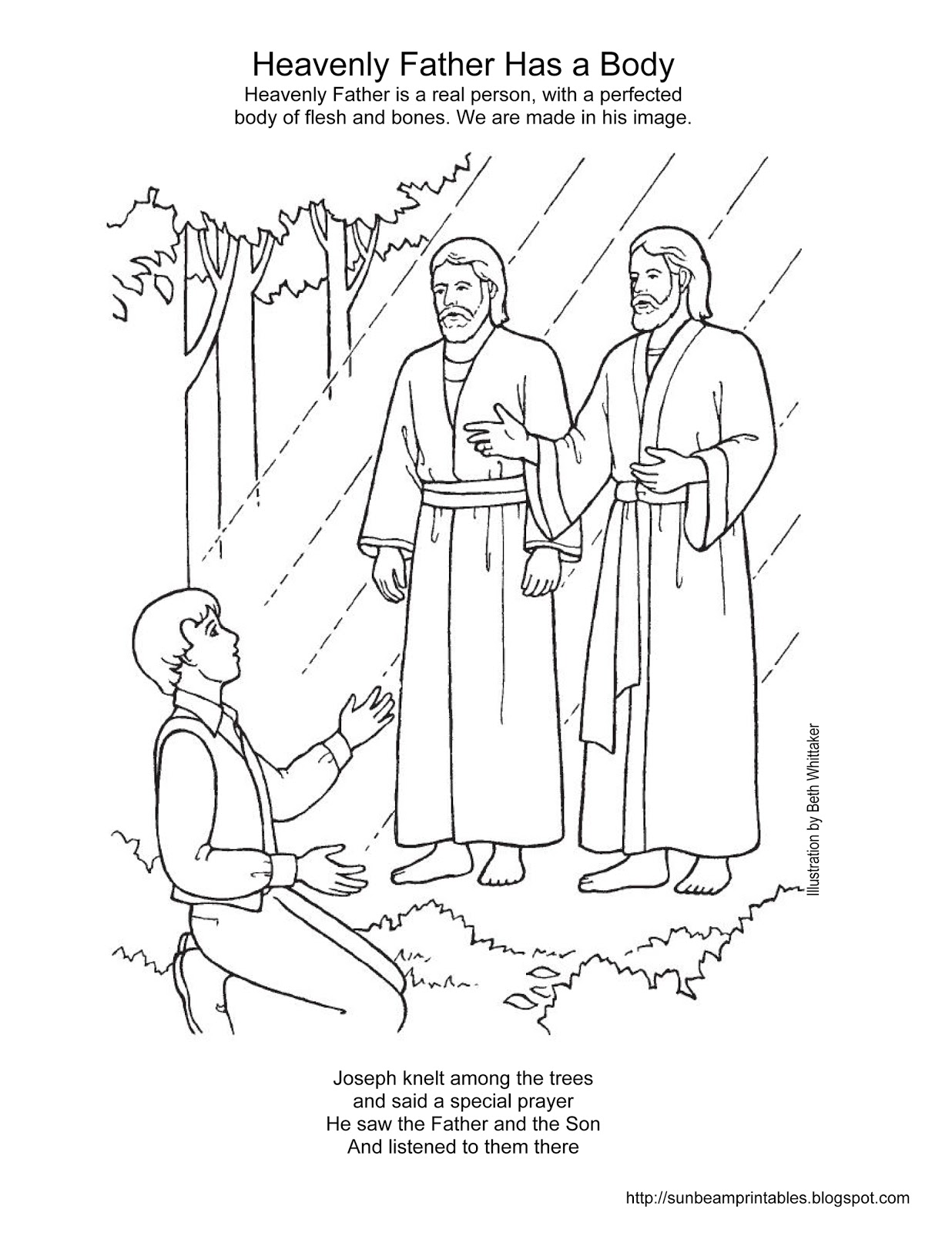 1236x1600 Superior Joseph Smith First Vision Coloring Page Sunbeam