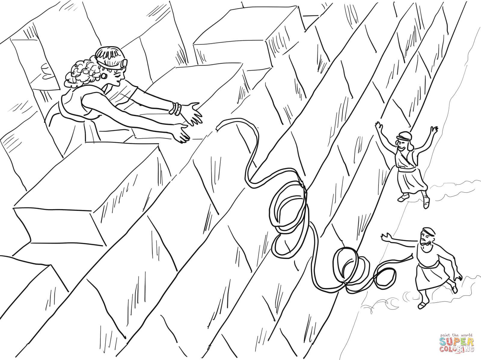 1600x1200 Rahab Helps The Spies Coloring Page Free Printable Coloring
