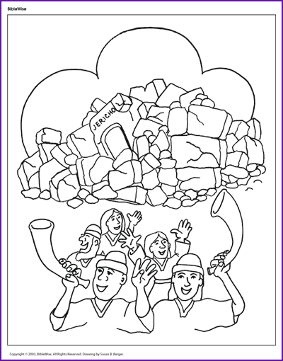 400x510 Coloring (Joshua And The Wall Of Jericho)