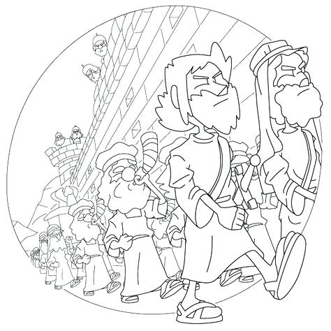 474x474 Joshua And Jericho Coloring Pages 6 Joshua Army Marching Around